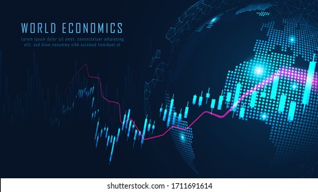 Stock market or forex trading graph in graphic concept suitable for financial investment or Economic trends business idea and all art work design. Abstract finance background. Vector illustration