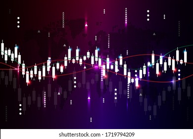 Stock market or forex trading graph with red and green line. business and technology background concept.vector desing illustration eps.10