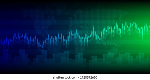 Stock market or forex trading graph on technology abstract background.financial graph board.vector illustration