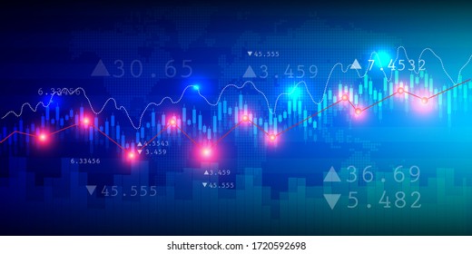 Stock market or forex trading graph on technology abstract background.financial graph board.vector illustration
