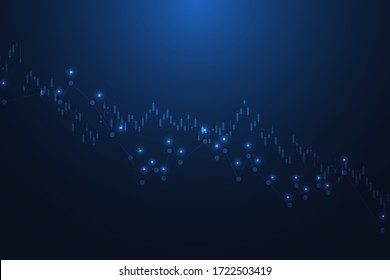 Stock market or forex trading graph. Chart in financial market vector illustration Abstract finance background.