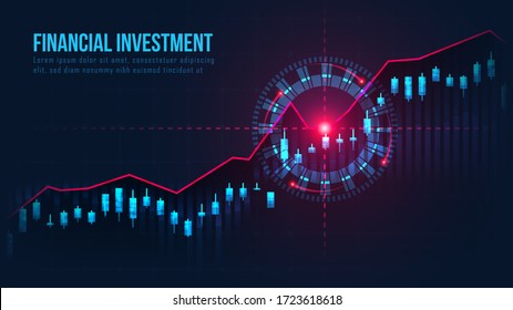 Stock market or forex trading graph with buy target signal suitable for financial investment or Economic trends business idea and all art work design. Abstract finance background. Vector illustration