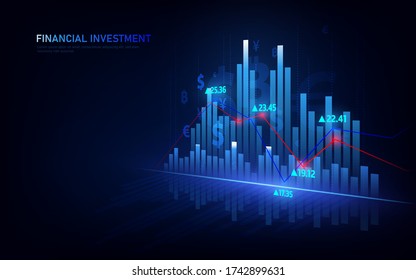 Stock market or forex trading graph in graphic concept suitable for financial investment or Economic trends business. 