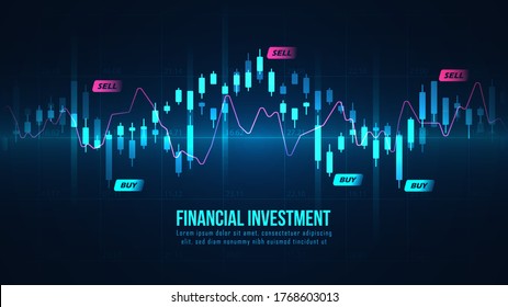 Stock market or forex trading graph in graphic concept suitable for financial investment or Economic trends business idea and all art work design. Abstract finance background. Vector illustration