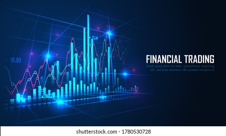 Stock market or forex trading graph in graphic concept suitable for financial investment or Economic trends business idea and all art work design. Abstract finance background. Vector illustration