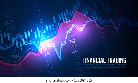 Stock market or forex trading graph in graphic concept suitable for financial investment or Economic trends business idea and all art work design. Abstract finance background. Vector illustration