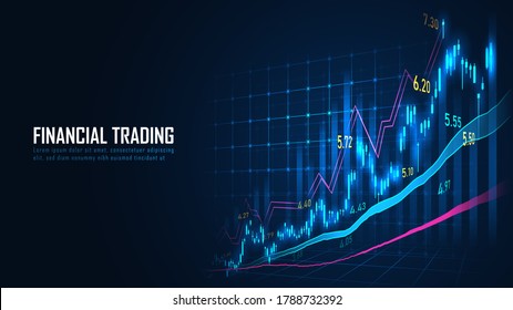 Stock market or forex trading graph in graphic concept suitable for financial investment or Economic trends business idea and all art work design. Abstract finance background. Vector illustration