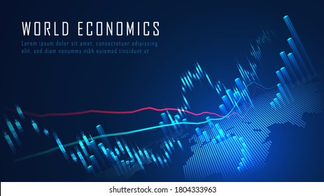 Stock market or forex trading graph in graphic concept suitable for financial investment or Economic trends business idea and all art work design. Abstract finance background. Vector illustration