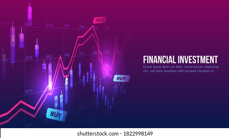 Stock market or forex trading graph in graphic concept suitable for financial investment or Economic trends business idea and all art work design. Abstract finance background. Vector illustration