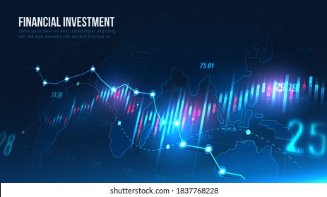 Stock market or forex trading graph in graphic concept suitable for financial investment or Economic trends business idea and all art work design. Abstract finance background. Vector illustration