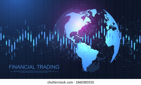 Stock market or forex trading graph in futuristic concept for financial investment or economic trends business idea. Financial trade concept. Stock market and exchange Candle stick graph chart vector