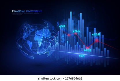 Stock market or forex trading graph in graphic concept suitable for financial investment or Economic trends business idea and all art work design. 