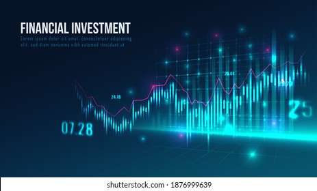 Stock market or forex trading graph in graphic concept suitable for financial investment or Economic trends business idea and all art work design. Abstract finance background. Vector illustration