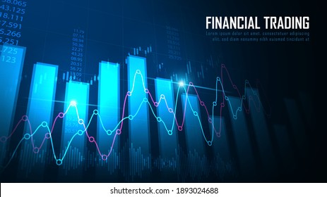 Stock market or forex trading graph in graphic concept suitable for financial investment or Economic trends business idea and all art work design. Abstract finance background. Vector illustration