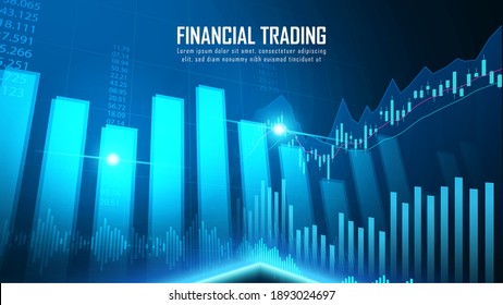 Stock market or forex trading graph in graphic concept suitable for financial investment or Economic trends business idea and all art work design. Abstract finance background. Vector illustration