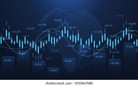 Stock market or forex trading graph in futuristic concept for financial investment or economic trends business idea. Financial trade concept. Stock market and exchange Candle stick graph chart vector svg