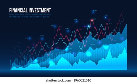 Stock market or forex trading graph in graphic concept suitable for financial investment or Economic trends business idea and all art work design. Abstract finance background. Vector illustration