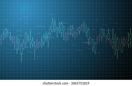 Stock Market Or Forex Trading Graph And Candlestick Chart Suitable For Financial Investment Concept. Economy Trends Background For Business. Vector Illustration.