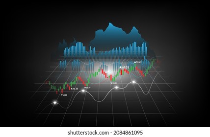 Stock market forex trading graph, Isometric cryptocurrency exchange trading concept. The trading strategy, platform, cryptocurrency wallet, market share, volumes, and index on ultraviolet background.