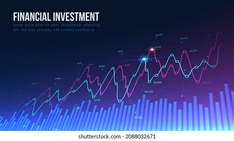 Stock market or forex trading graph in graphic concept suitable for financial investment or Economic trends business idea and all art work design. Abstract finance background. Vector illustration