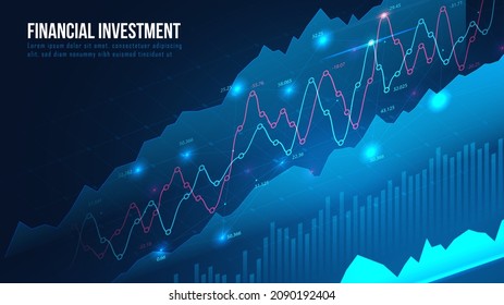 Stock market or forex trading graph in graphic concept suitable for financial investment or Economic trends business idea and all art work design. Abstract finance background. Vector illustration