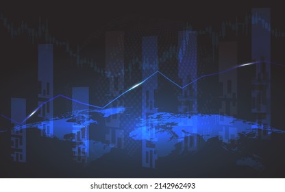 Stock market or forex trading graph in futuristic concept, Abstract finance background, vector illustration