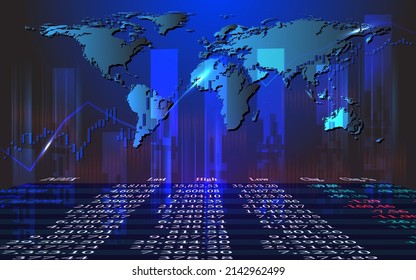 Stock market or forex trading graph in futuristic concept, Abstract global finance background, vector illustration