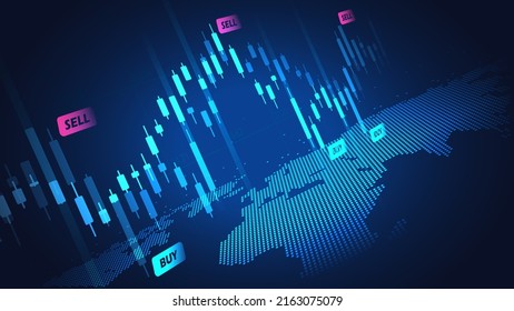 Stock market or forex trading graph in graphic concept suitable for financial investment or Economic trends business idea and all art work design. Abstract finance background. Vector illustration