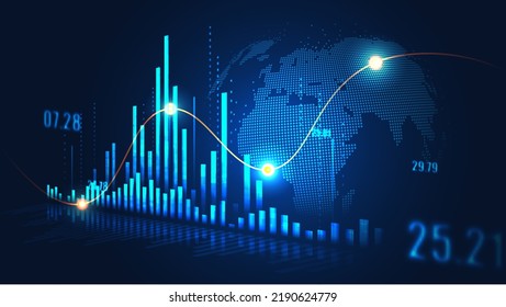Stock market or forex trading graph in graphic concept suitable for financial investment or Economic trends business idea and all art work design. Abstract finance background. Vector illustration