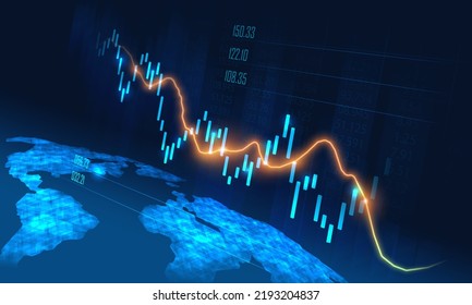 Stock market or forex trading graph in graphic concept suitable for financial investment or Economic trends business idea and all art work design. Abstract finance background. Vector illustration