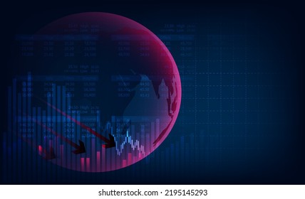 Stock market or forex trading graph in graphic concept suitable for financial investment or Economic trends business,graph candle stick ,Bullish,Bearish point.Abstract background. Vector illustration.