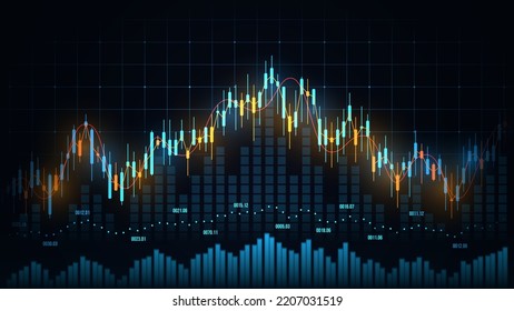 Stock market or forex trading graph in graphic concept suitable for financial investment or Economic trends business idea and all art work design. Abstract finance background. Vector illustration