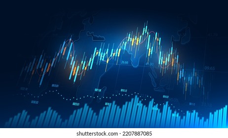 Stock market or forex trading graph in graphic concept suitable for financial investment or Economic trends business idea and all art work design. Abstract finance background. Vector illustration