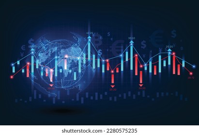 Stock market or forex trading graph in graphic concept suitable for financial investment or Economic trends business idea and all art work design.