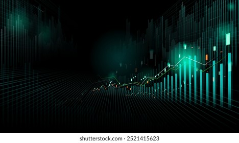 Stock market or forex trading graph in futuristic concept.