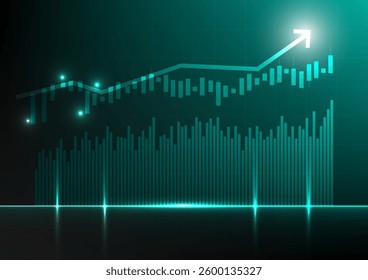 Stock market or forex trading graph and candlestick chart suitable for financial investment concept. Economy trends background for business idea and abstract finance background. Vector illustration.