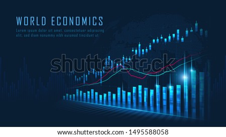 Stock market or forex trading graph in graphic concept suitable for financial investment or Economic trends business idea and all art work design. Abstract finance background. Vector illustration