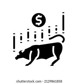 stock market glyph icon vector. stock market sign. isolated contour symbol black illustration