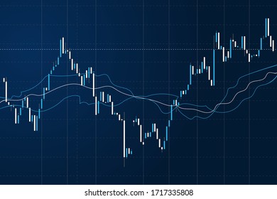 Stock market graph against a dark background. Forex market, trading, vector illustration