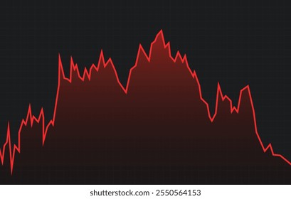 Stock market graph background with down stock crisis red price in down trend chart fall