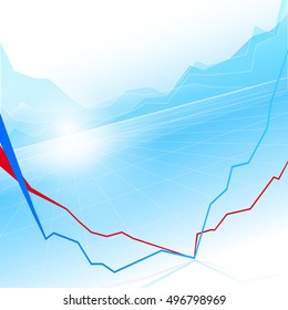 Stock Market Graph and Bar Chart