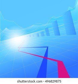 Stock Market Graph and Bar Chart