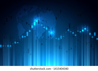 Stock market graph or forex trading chart for business and financial concepts, reports and investment on grey background . Vector illustration
