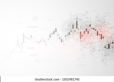 Stock market graph or forex trading chart for business and financial concepts, reports and investment on grey background.Japanese candles . Vector illustration