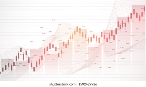 Stock market graph or forex trading chart for business and financial concepts. Stock market data. Bullish point, Trend of graph. Vector illustration