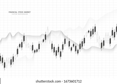 Stock market graph or forex trading chart for business and financial concepts, reports and investment on grey background . Vector illustration