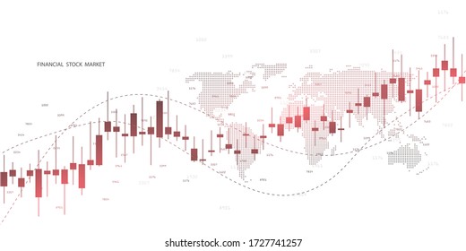 Stock market graph or forex trading chart for business and financial concepts, reports and investment on grey background . Vector illustration