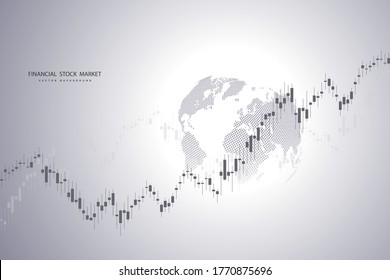 Stock market graph or forex trading chart for business and financial concepts, reports and investment . Vector illustration