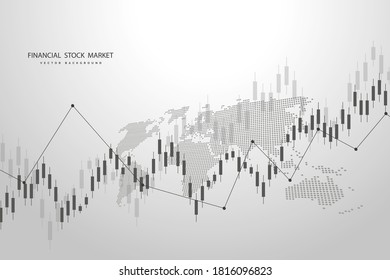 Stock market graph or forex trading chart for business and financial concepts, reports and investment . Vector illustration