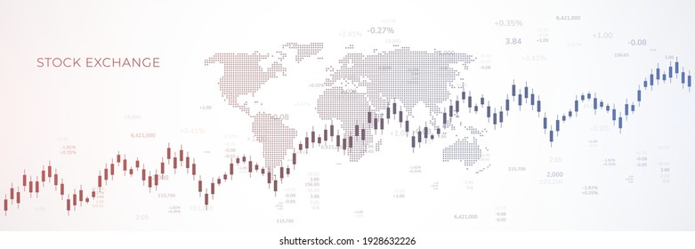 Stock market graph or forex trading chart for business and financial concepts, reports and investment  . Vector illustration